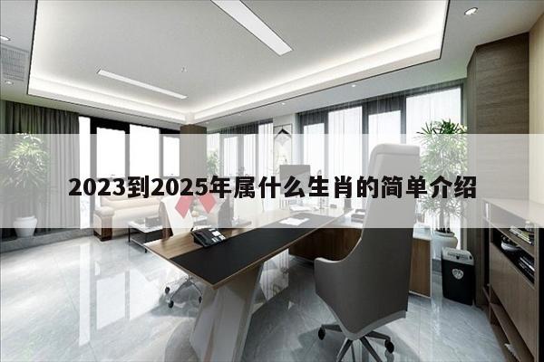 2023到2025年属什么生肖的简单介绍