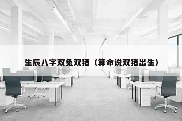 生辰八字双兔双猪（算命说双猪出生）
