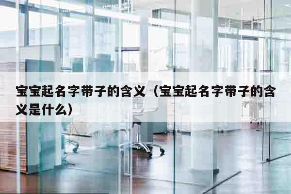 宝宝起名字带子的含义（宝宝起名字带子的含义是什么）