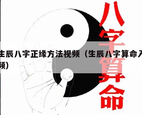 看生辰八字正缘方法视频（生辰八字算命入门视频）