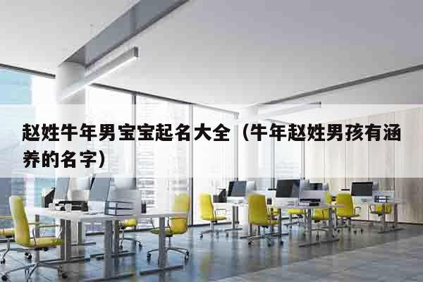 赵姓牛年男宝宝起名大全（牛年赵姓男孩有涵养的名字）