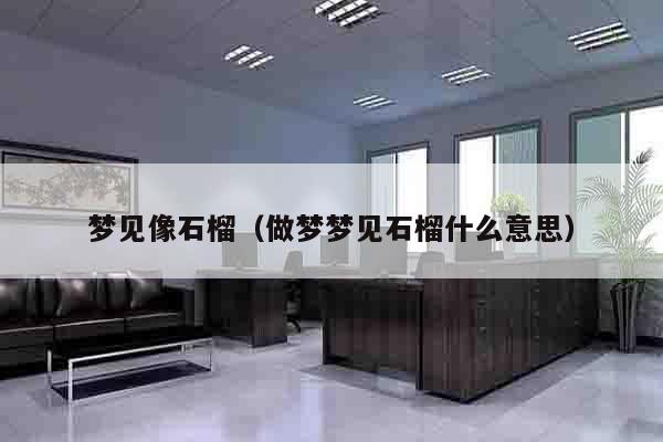 梦见像石榴（做梦梦见石榴什么意思）