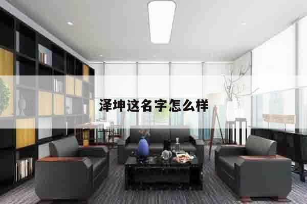 泽坤这名字怎么样