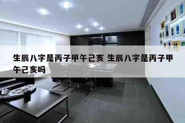 生辰八字是丙子甲午己亥 生辰八字是丙子甲午己亥吗
