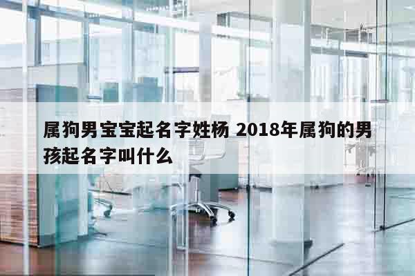 属狗男宝宝起名字姓杨 2018年属狗的男孩起名字叫什么