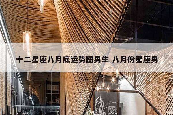 十二星座八月底运势图男生 八月份星座男