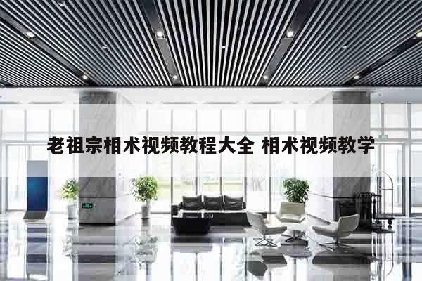 老祖宗相术视频教程大全 相术视频教学