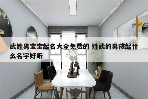 武姓男宝宝起名大全免费的 姓武的男孩起什么名字好听