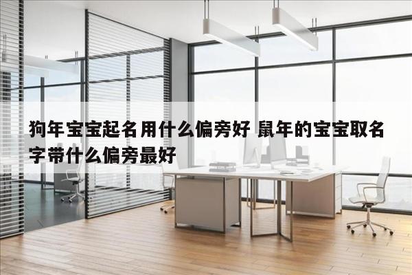狗年宝宝起名用什么偏旁好 鼠年的宝宝取名字带什么偏旁最好
