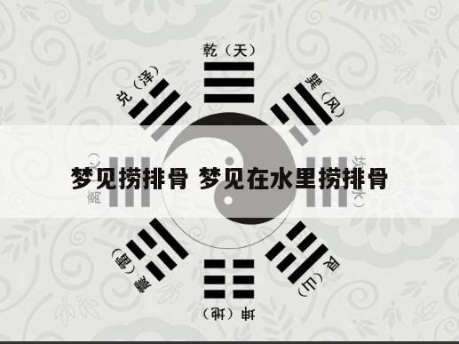 梦见捞排骨 梦见在水里捞排骨