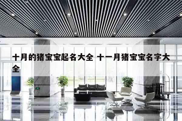 十月的猪宝宝起名大全 十一月猪宝宝名字大全