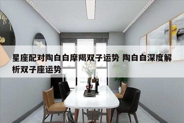 星座配对陶白白摩羯双子运势 陶白白深度解析双子座运势