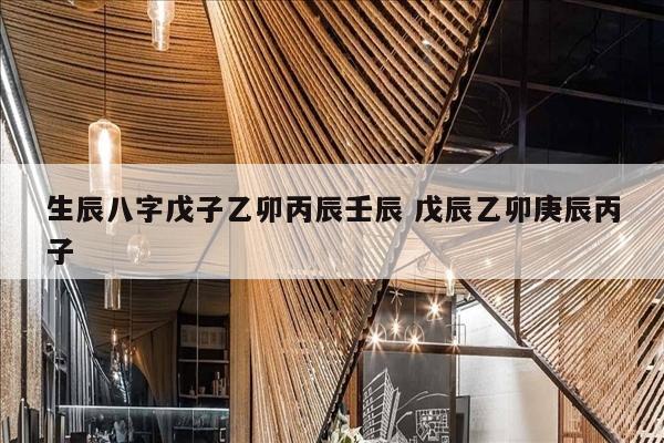 生辰八字戊子乙卯丙辰壬辰 戊辰乙卯庚辰丙子