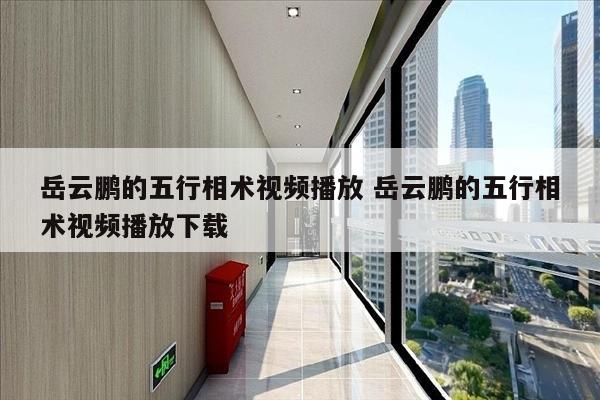 岳云鹏的五行相术视频播放 岳云鹏的五行相术视频播放下载