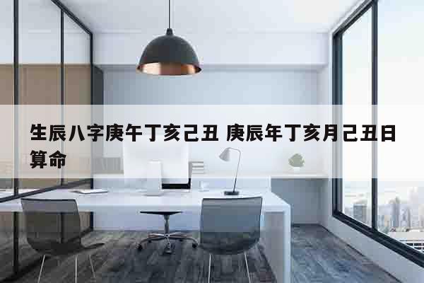 生辰八字庚午丁亥己丑 庚辰年丁亥月己丑日算命